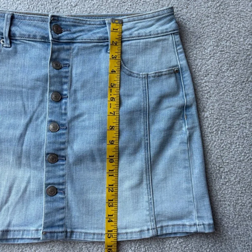 American Eagle - denim mini skirt - high rise a-line, super stretch, size 10 - Picture 6 of 6